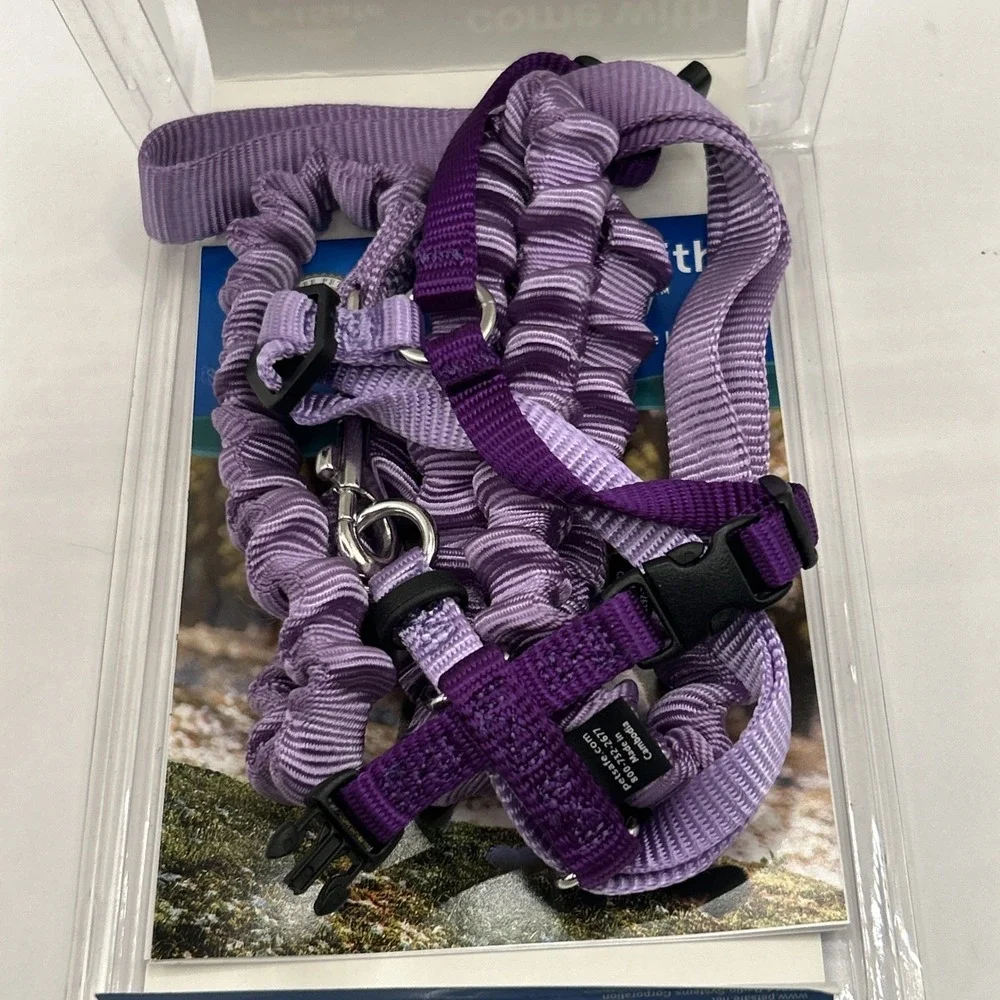 PetSafe Come With Me Kitty Harness & Bungee Leash – Small – Lilac/Deep Purpl